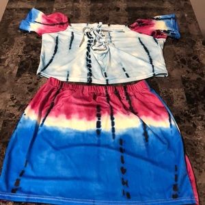 2 piece skirt & crop top